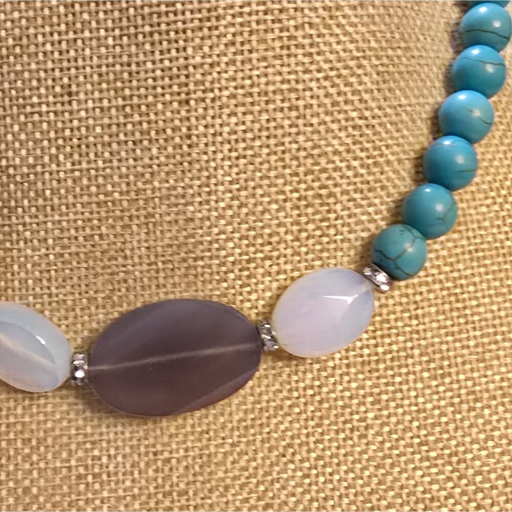 Lia Sophia Kiam RHYTHMIC Necklace $158 Turquoise, Agate, Crystals, & Glass Bead - Picture 9 of 11